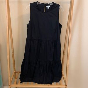 J.Crew Black tiered cotton dress. Size 10